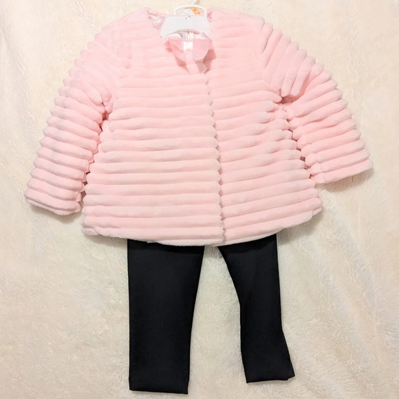 Little Me Other - Girls 3PC Pink Jacket & Pant Set